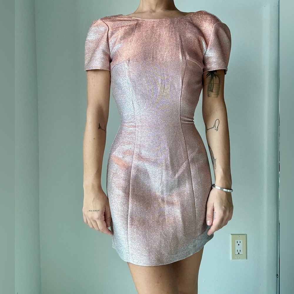 EXPRESS shimmer bubble dress